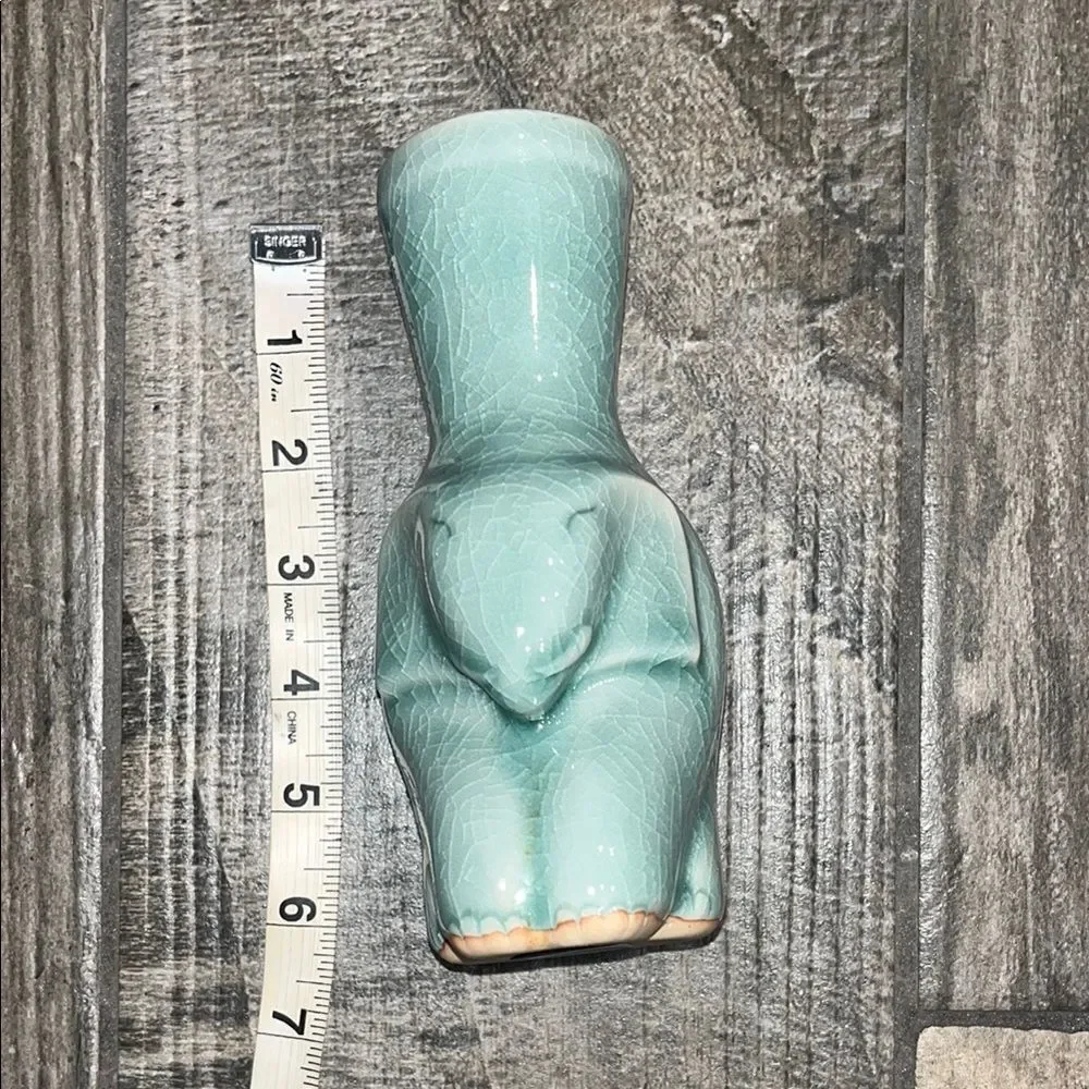 Novica signed & numbered Turquoise Elephant Vase